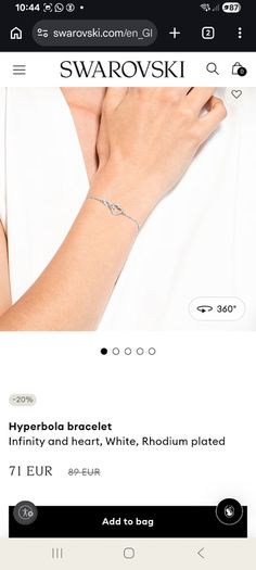 Swarovski Hyperbola Bracelet Infinity And Heart - Bracelet - Silver-coloured