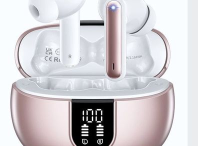 Wireless Earphones Bluetooth 5.3 in Ear with 4 Mic ENC Calls Noise Cancelling