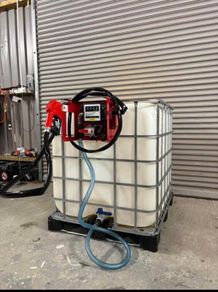IBC tank (1000L) with fuel pump and meter.