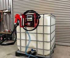 IBC tank (1000L) with fuel pump and meter.