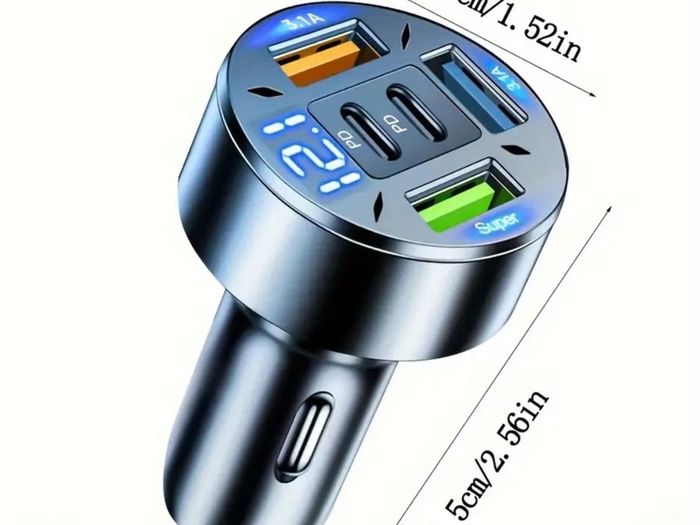 250W Fast Car Charger 3 USB + 2 PD Ports | 5 in 1 Type-C Quick Charger Adapter