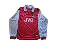 Genuine Vintage L / XL Nike ARSENAL 1998 Home Shirt Jersey Red JVC 98/99 Kit JVC