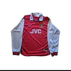 Genuine Vintage L / XL Nike ARSENAL 1998 Home Shirt Jersey Red JVC 98/99 Kit JVC