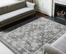 Area Rug, 8 x 10 ft Large Washable Rug, Non-Slip and Tear-Resistant Soft Carpet, Pet & Child Friendly Vintage Area Rugs, Indoor Mat for Bedroom, Living Room