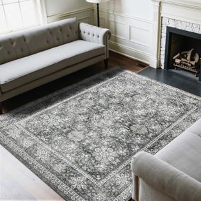 Area Rug, 8 x 10 ft Large Washable Rug, Non-Slip and Tear-Resistant Soft Carpet, Pet & Child Friendly Vintage Area Rugs, Indoor Mat for Bedroom, Living Room