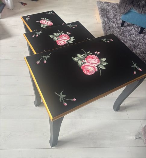 Set of black side tables new