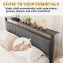King Size Bed Frame with Storage Headboard, Metal Upholstered Image 7