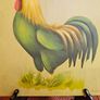Pair of Vintage French Rooster Wood Panel Paintings - Signed Et. Latour Image 4