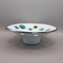 PRICE DROP .. IKEA EMALJ, Candle Holder Dish White Enameled Metal Green Blue Dots, set of 3. 2002 - discontinued. Image 4