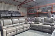 Grey Or Black 3+2+1 Leather All Recliner Sofa Sets