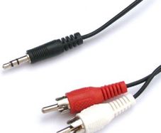 2RCA Male to 3.5 mm Stereo Cable Laptop PC Audio