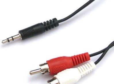 2RCA Male to 3.5 mm Stereo Cable Laptop PC Audio