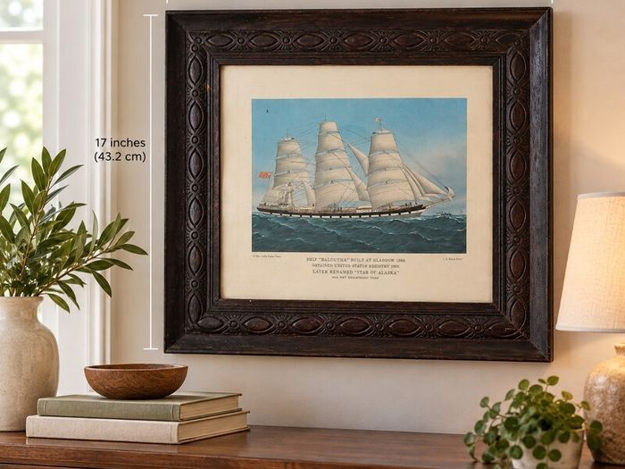 Vintage Maritime Print Ship Balclutha 1886