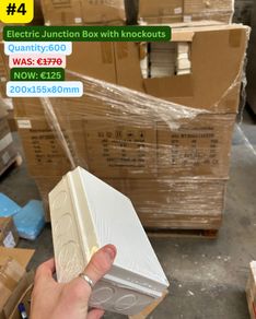 600 x Electrical Junction Boxes with Knockouts 200x155x80mm