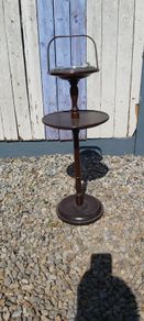 Vintage Mahogany Smoking Stand 2-Tier Side Table