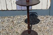 Vintage Mahogany Smoking Stand 2-Tier Side Table