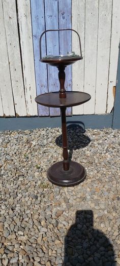 Vintage Mahogany Smoking Stand 2-Tier Side Table