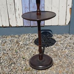 Vintage Mahogany Smoking Stand 2-Tier Side Table