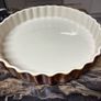 Vintage Simpsons Oven-to-Table Cookware Pie Dish - English Brown Ceramic Fluted Tart Baking Dish, Made in England Stoneware Bakeware, 1970s Image 3