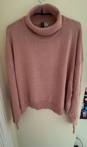 H&M Light Pink Polo-Neck Knitted Jumper