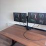 MITTZON Home Office Desk Setup and 2x 21.5 Iiyama monitors and dual arm Image 2
