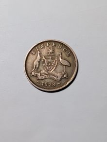 Silver 6D Australia 1923