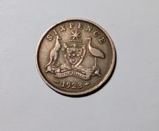 Silver 6D Australia 1923