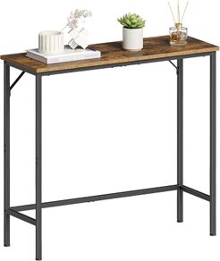 Console Table, Slim Console Tables for Hallway, Compact Sofa Table with Adjustable Feet, for Small Spaces Living Room, Bedroom, Entryway, Hall, Rustic Brown