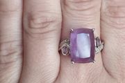Vintage 925 Cocktail Ring with Large Amethyst.