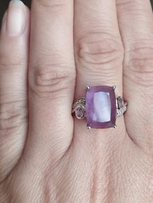 Vintage 925 Cocktail Ring with Large Amethyst.