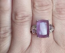 Vintage 925 Cocktail Ring with Large Amethyst.