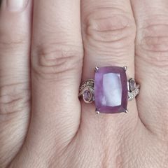 Vintage 925 Cocktail Ring with Large Amethyst.