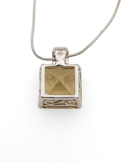Vintage Citrine Sterling Silver Necklace