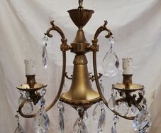 Vintage 1960 ceiling Glass Drops Murano 3 Arms