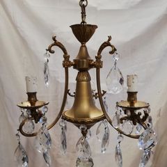 Vintage 1960 ceiling Glass Drops Murano 3 Arms