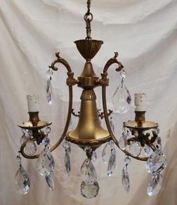 Vintage 1960 ceiling Glass Drops Murano 3 Arms