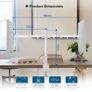 Dual Monitor Arm Desk Mount, Adjustable for 13/27 Inch  Screens, VESA 75x75/100x100, Full Motion Tilt, 360 Rotation, Height Adjustable, Max 10kg per Arm, Easy Install, White Image 6