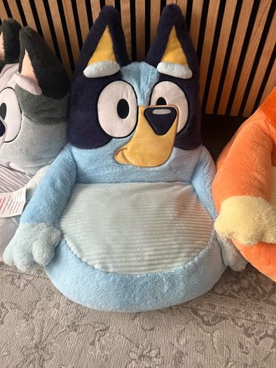 3 plush soft bluey chairs