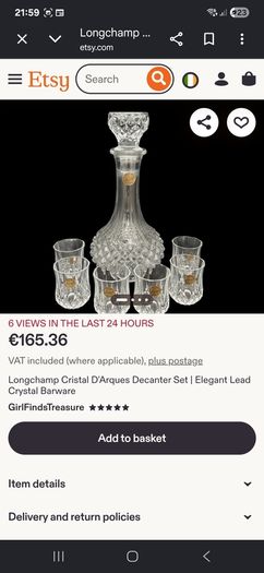 Cristal D'Arques Decanter Set(Vintage)