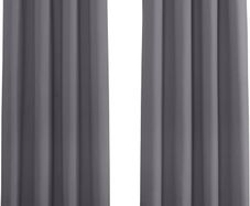 NEW SALE | Grey Blackout Curtains - Super Soft Curtains for Bedroom Eyelet Curtains 46 x 54-inch Drop Noise Reduce Curtains for Living Room/Home Office
