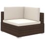 6 Piece Garden Lounge Set with Cushions Poly Rattan Brown Image 3