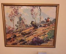 Stag in Flight Painting - Vintage