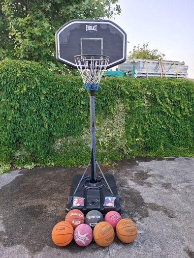 Everlast Basketball Hoop/Stand c/w 7 basket balls and nets