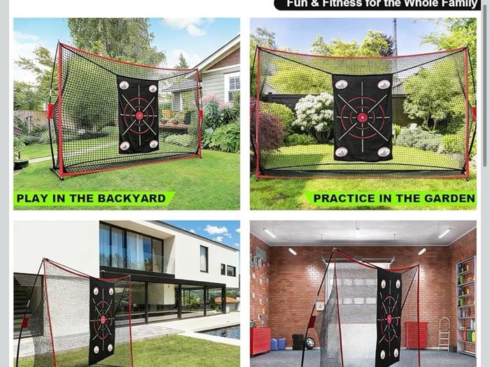 Golf Net, 10x7ft Practice Net with Chipping Nets, Gifts for Golfer Golf Hitting Aid Nets for Backyard Training with Chipping Nets, Foldable Mat, Silk Target, 8 Tees, 6 Balls, Carry Bag