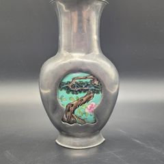 Chinese Porcelain & White Metal Vase 19th Century CHINA Mark