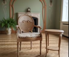 french style chair and table.
