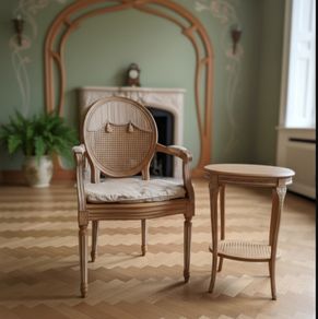 french style chair and table.