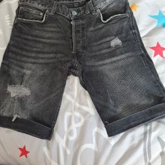 Men's black denim shorts