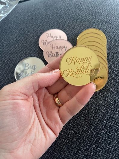 acrylic toppers/signs