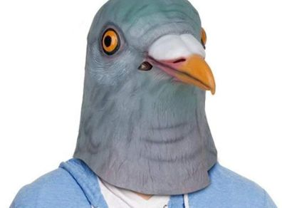 Fancy Dress Halloween Bird Head Mask Latex Pigeon Animal Cosplay Party Costume